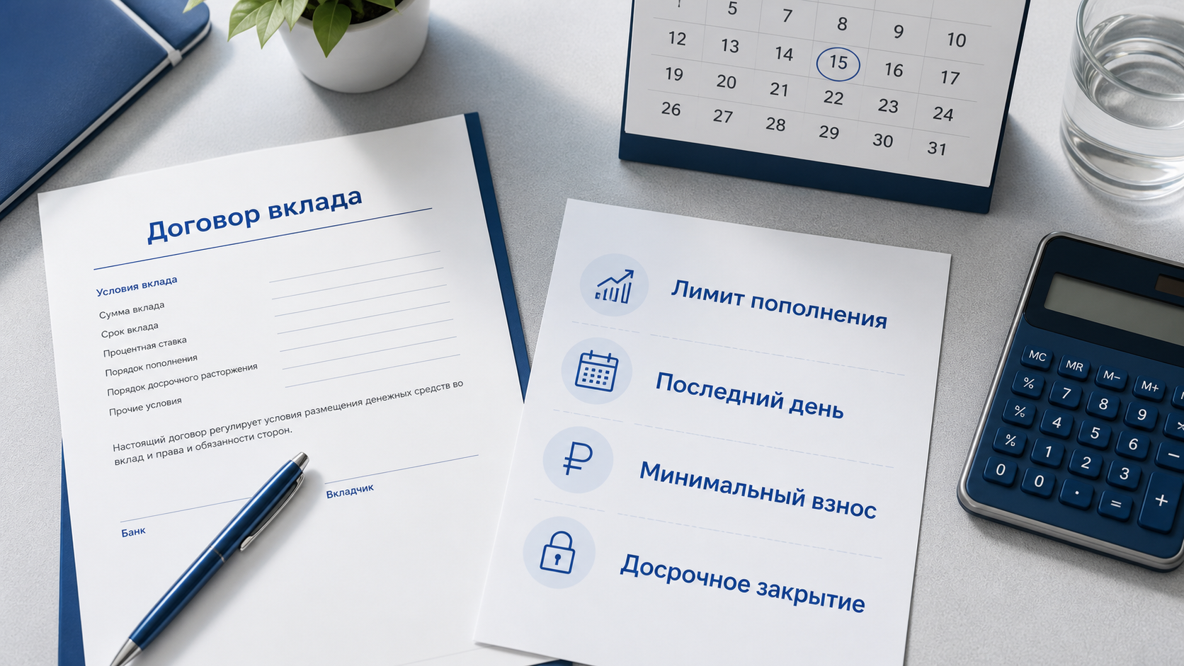 Проверка договора вклада с пополнением: лимит, последний день, минимальный взнос