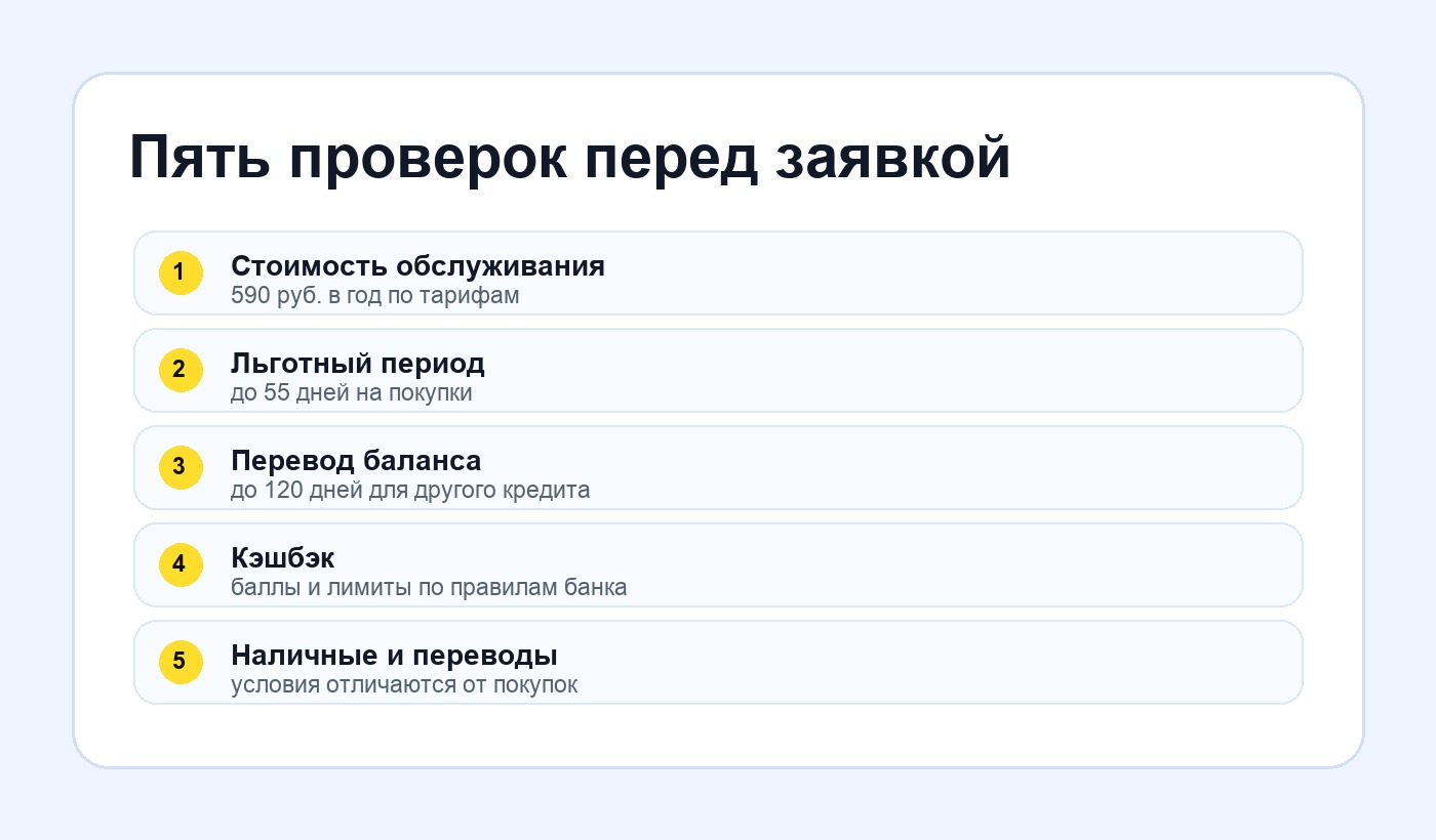 Чек-лист перед оформлением кредитной карты Т-Банк Платинум